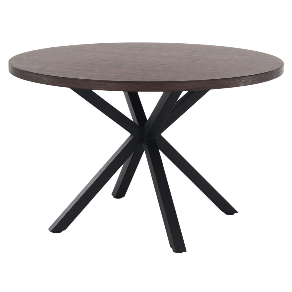 Étkezőasztal, sötét tölgy/fekete, átmérő 120 cm, MEDOR (RP)