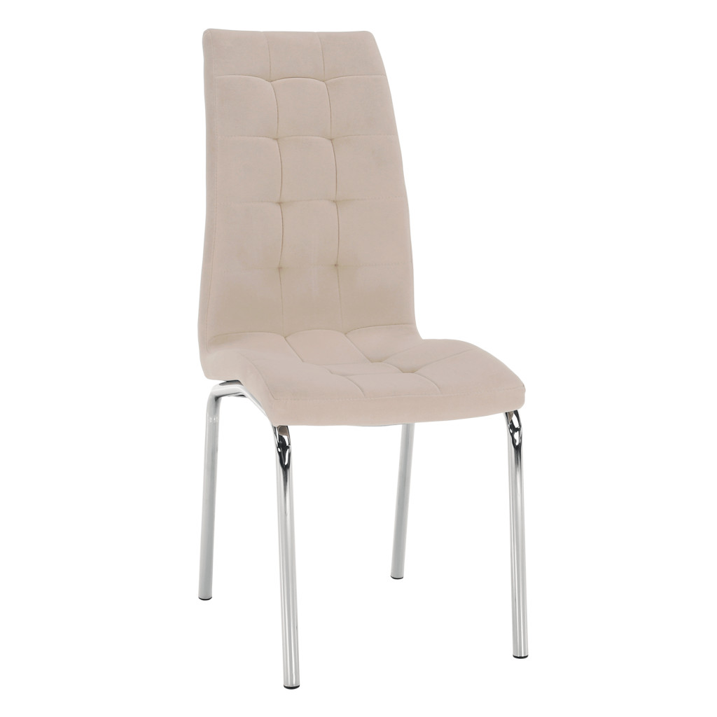 Étkezőszék, bézs Dulux Velvet szövet/króm, GERDA NEW (RP)