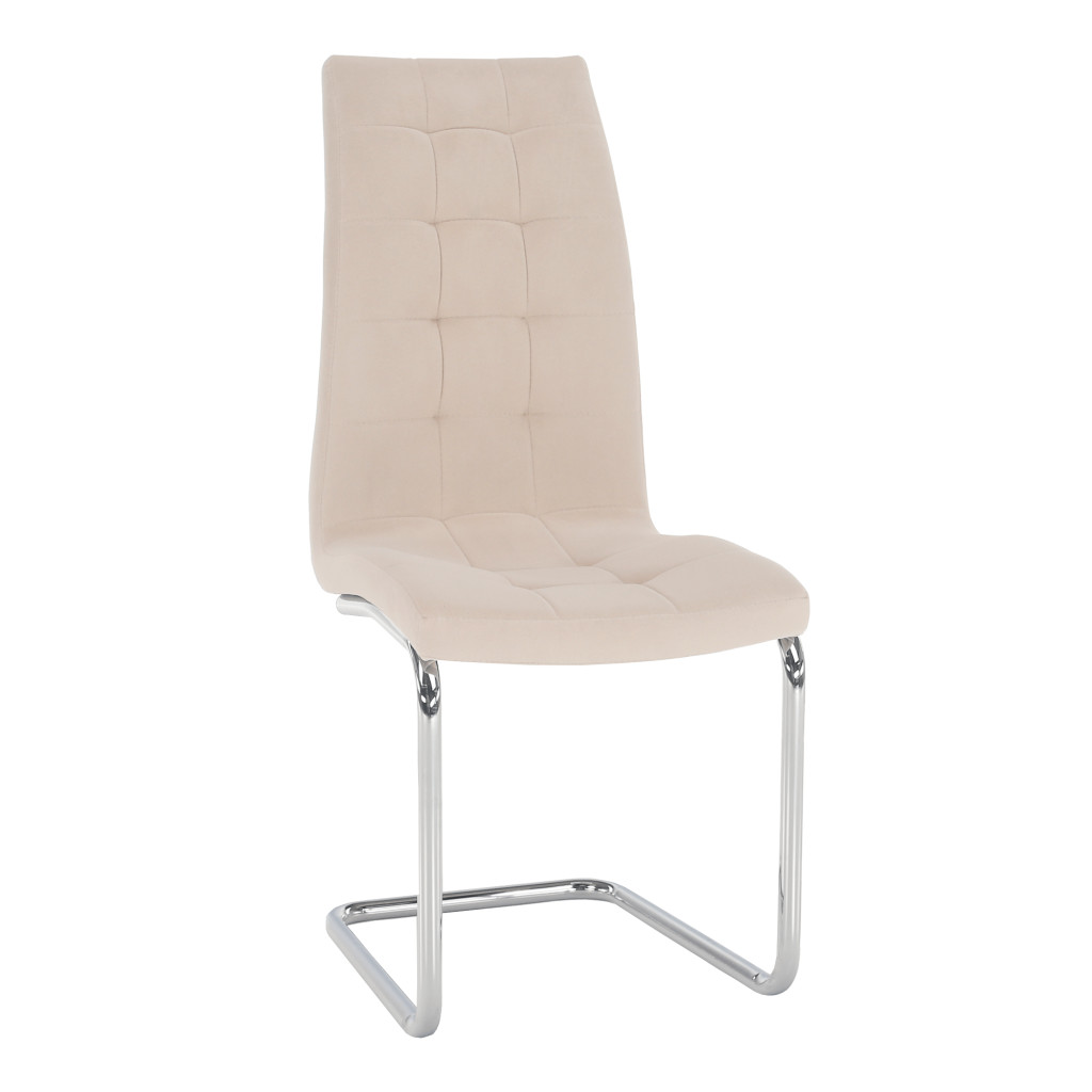 Étkezőszék, bézs Dulux Velvet szövet/króm, SALOMA NEW (RP)