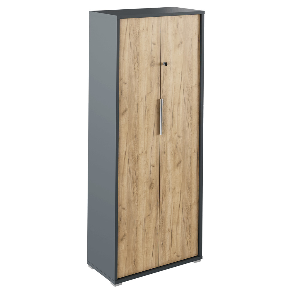 Szekrény zárral, grafit/tölgyfa artisan, RIOMA NEW  TYP 31 (RP)