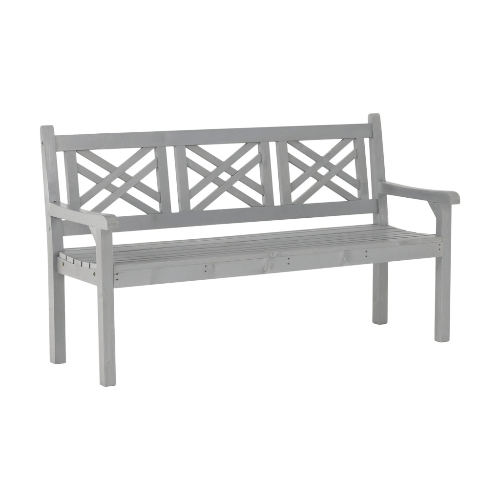 Fából készült kerti pad, szürke, 150 cm, FABLA (RP)