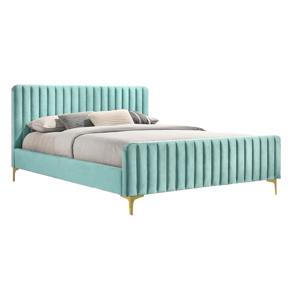Ágy, neo mint/gold arany króm, 160x200, KAISA (RP)