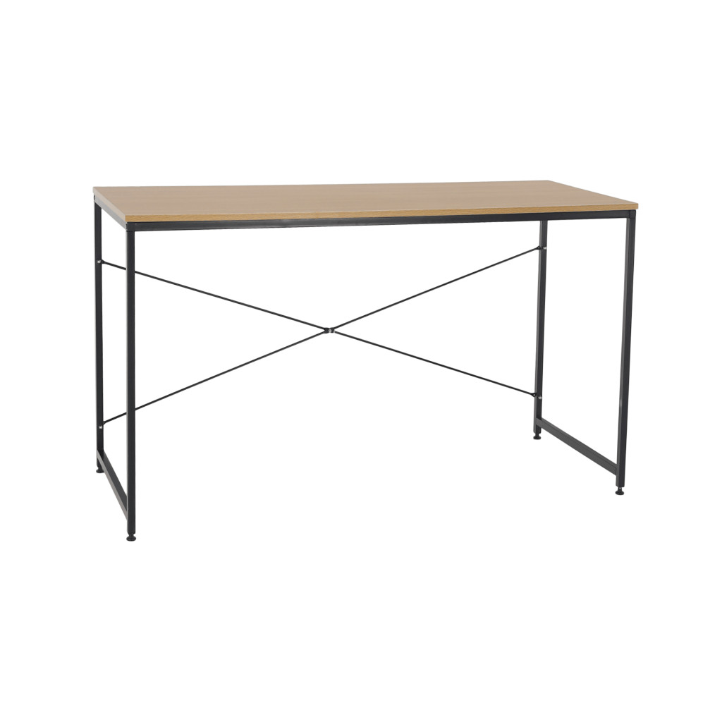 Íróasztal tölgy/fekete, 120x60 cm, MELLORA (RP)