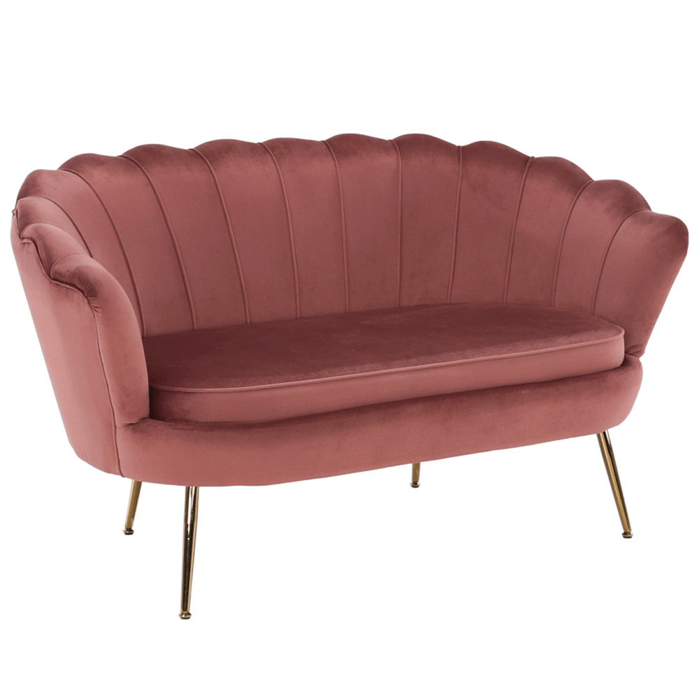 Pad Art-deco stílusban, rózsaszín Velvet anyag/gold chróm-arany, NOBLIN (RP)