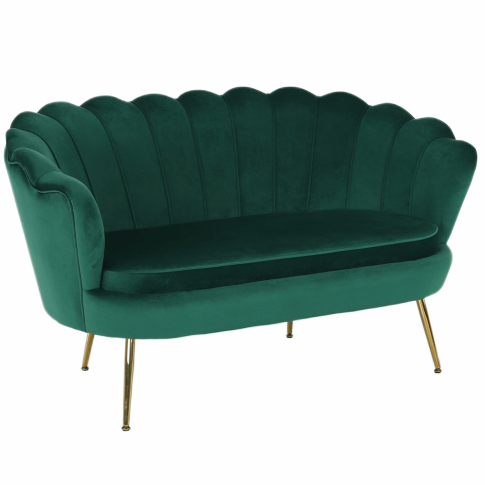 Pad Art-deco stílusban, smaragd Velvet anyag/gold króm-arany, NOBLIN (RP)