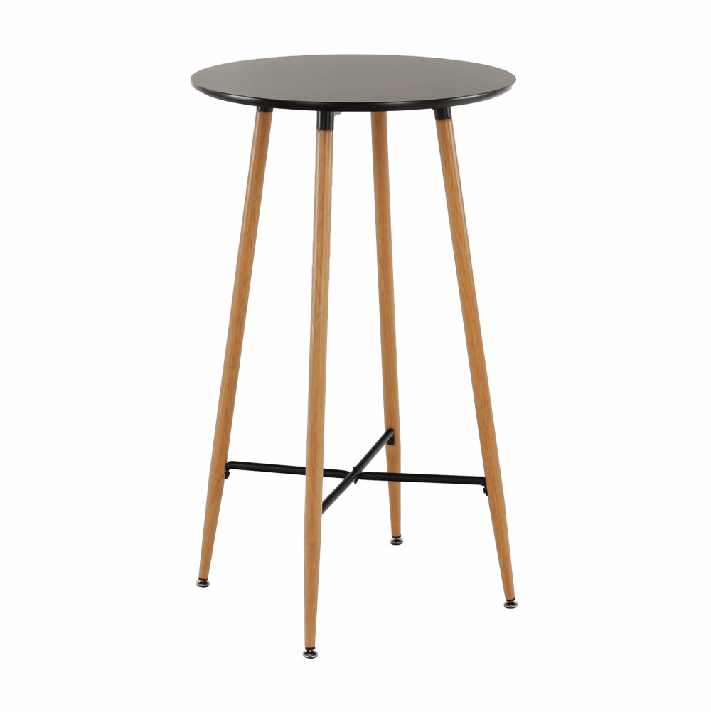Bárasztal, fekete/tölgy, átmérő 60 cm, IMAM (RP)