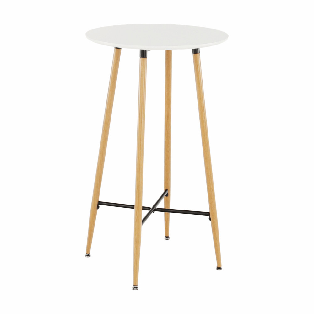 Bárasztal, fehér/tölgy, átmérő 60 cm, IMAM (RP)