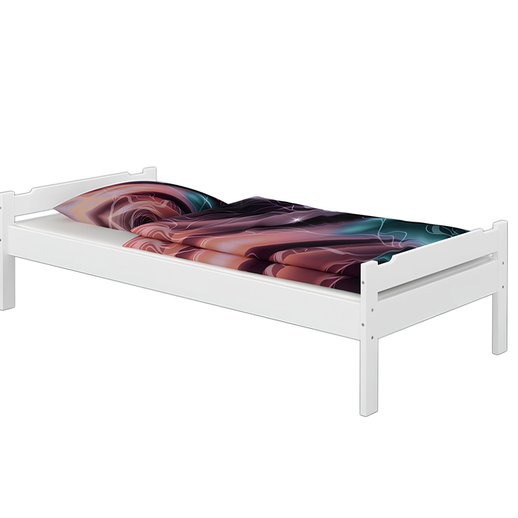 Ágy, fehér, 90x200, LIVIO (RP)