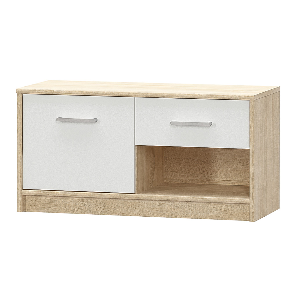 komód 1D1S, fehér/tölgy sonoma, TEYO (RP)