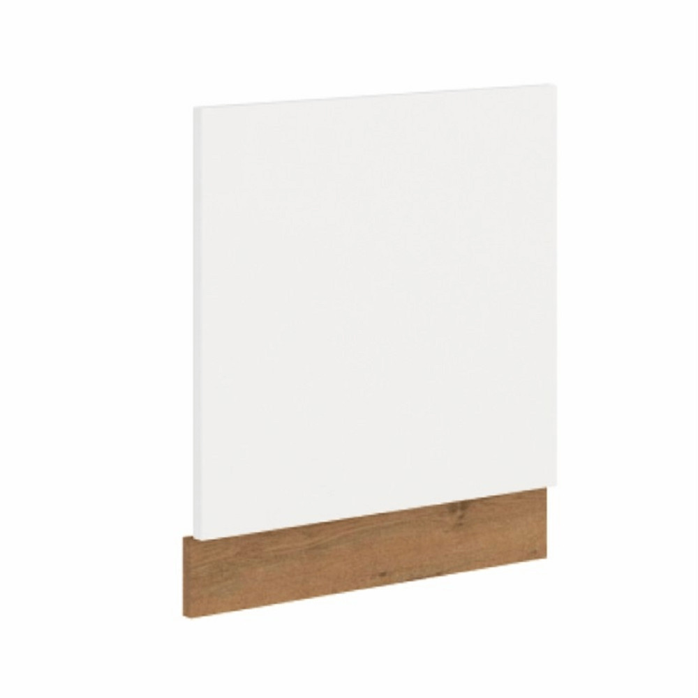 Ajtó beépített mosogatógépre, lancelot tölgy/ fehér extra magas fényű HG, VEGA ZM 570x596 (RP)