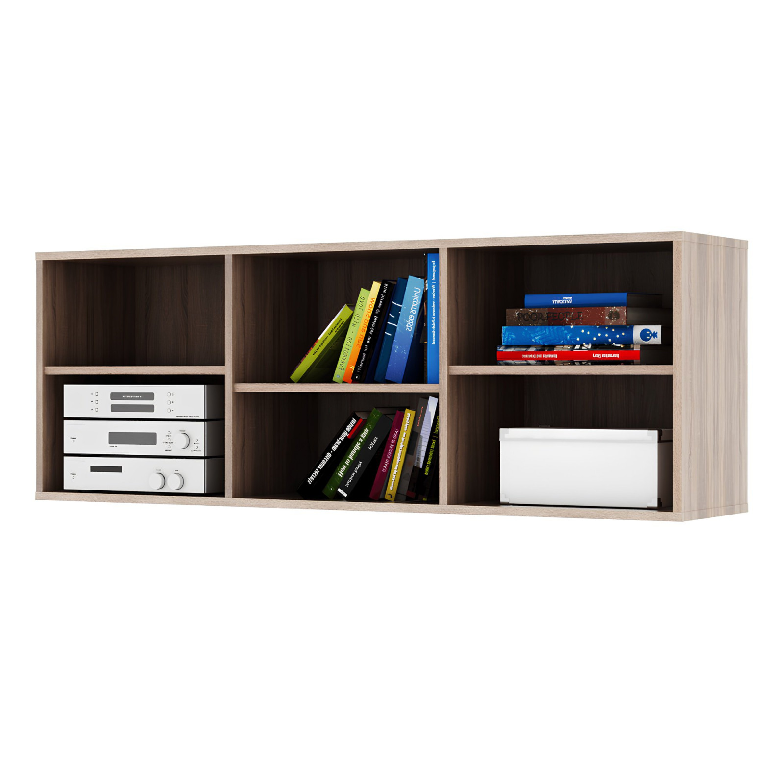 Alacsony könyvespolc, DTD laminált, tölgy sonoma, DUNAJ  TYP12 (RP)