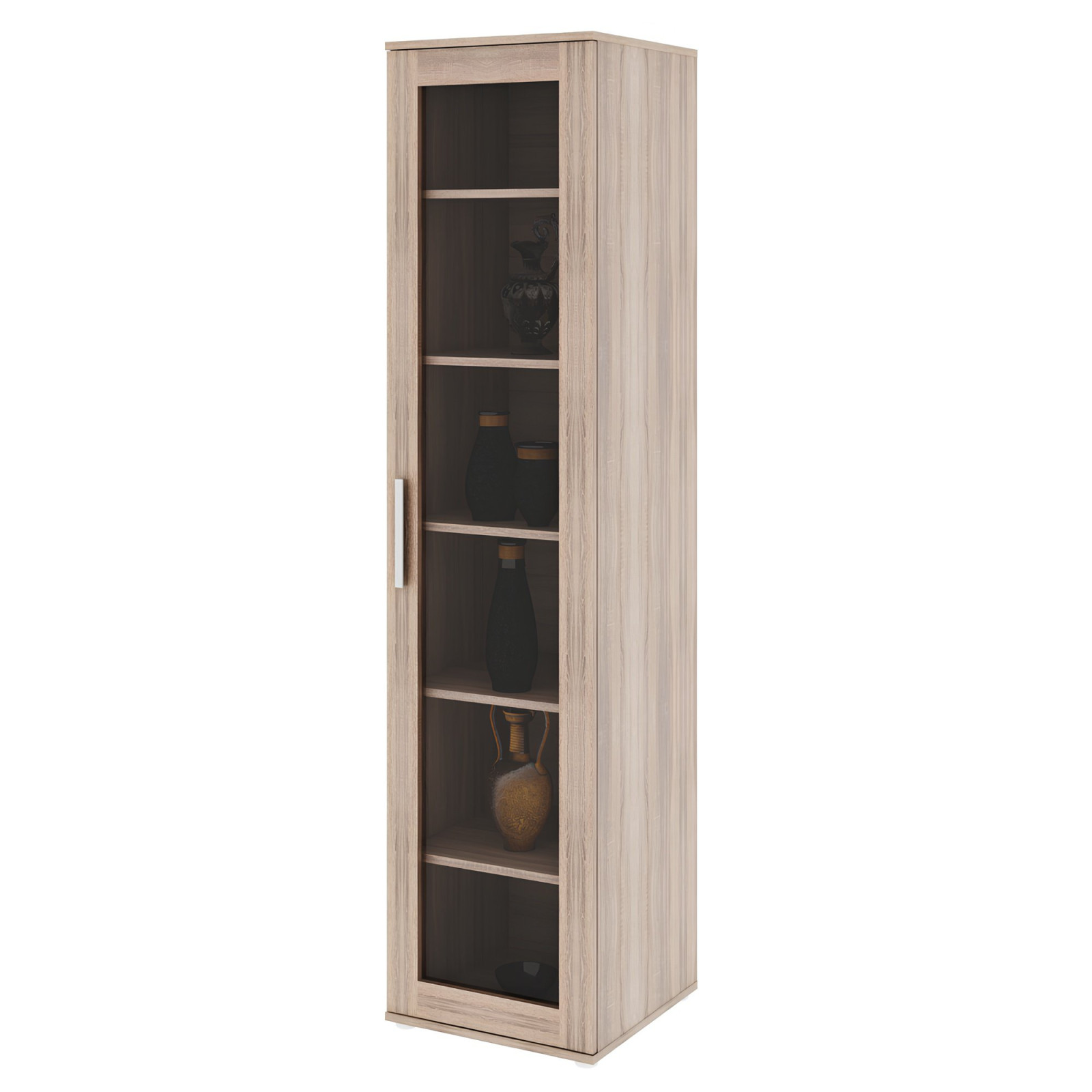 Polcos vitrin, DTD laminált,  sonoma tölgyfa, DUNAJ 4 (RP)