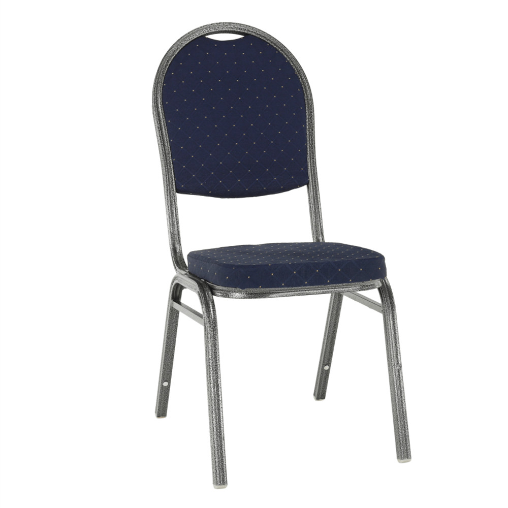 Szék, egymásra rakható, sötétkék szövet/szürke keret, JEFF 2 NEW (RP)