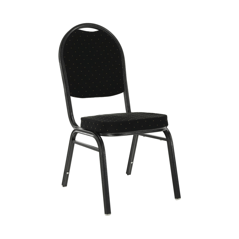 Szék, egymásba rakható, szövet fekete/szürke keret, JEFF 2  NEW (RP)