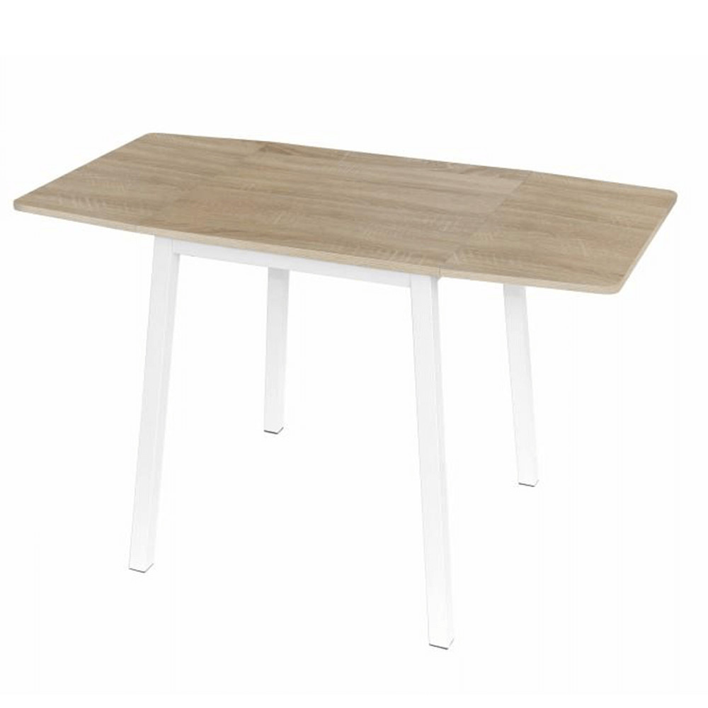 Étkezőszék, MDF fóliázott/fém, tölgy sonoma/fehér, 60-120x60 cm, MAURO (RP)