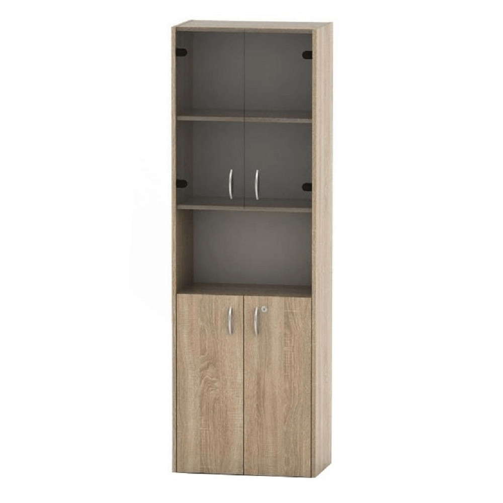 Vitrines könyvespolc, tölgy sonoma, TEMPO ASISTENT NEW 004 (RP)