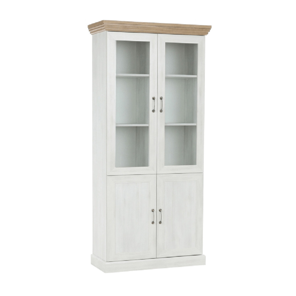 vitrines szekrény, északi sosna/vadtölgy, ROYAL W4D (RP)
