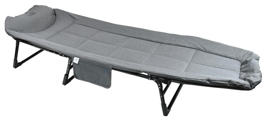 Összecsukható, állítható kemping nyugágy SOFA szürke (RP)
