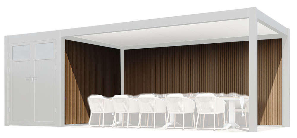 Rojaplast WPC Prestige WPC fali panel alumínium keretben kocsibeálló - pergolához - 3 méteres ( kiegészítő ) (RP)