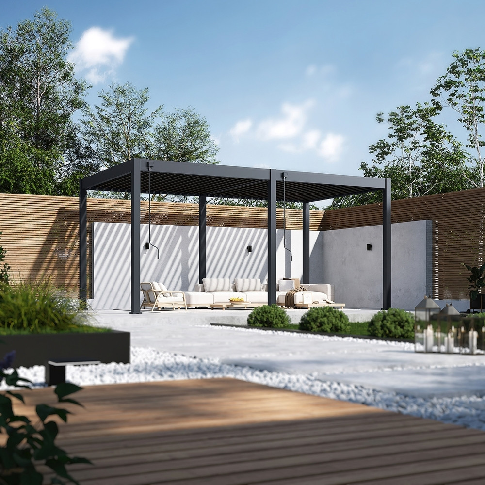 Rojaplast intro neo alumínium bioklimatikus pergola, szabadon álló - 5,3 X 3 méteres, szürke antracit (RP)