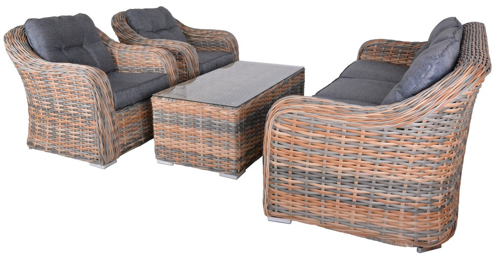 Rojaplast Richmond exkluzív polyrattan kerti bútor garnitúra (ötszemélyes) (RP)