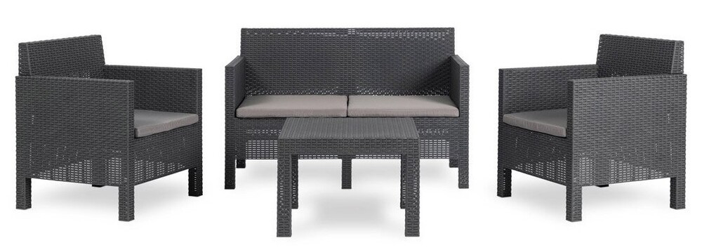 Toomax Penelope seaters 4 grafit műrattan kerti négy személyes bútor garnitúra, grafit (RP)