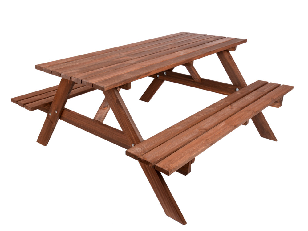 Rojaplast Piknik set 180 cm fenyőfából készült egybeépíthető, összecsukható kerti bútor garnitúra (RP)