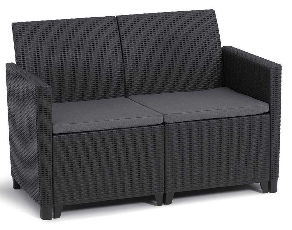 Keter Marie grafit 2 seaters műrattan kétszemélyes kerti kanapé - grafit (RP)