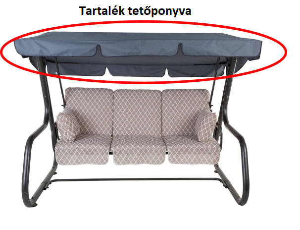 Dajar tartalék hintaágy tetőponyva a Rimini/Venezia hintaágyakhoz, sötétszürke (RP)
