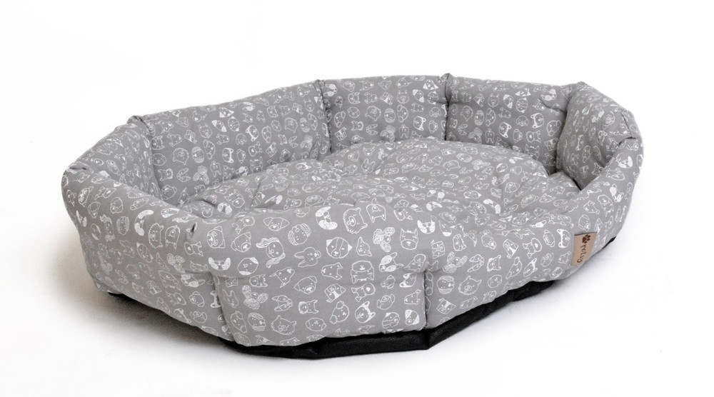 Petsy Max pamut kutyafekhely 75 cm, szürke/fehér mintás (RP)