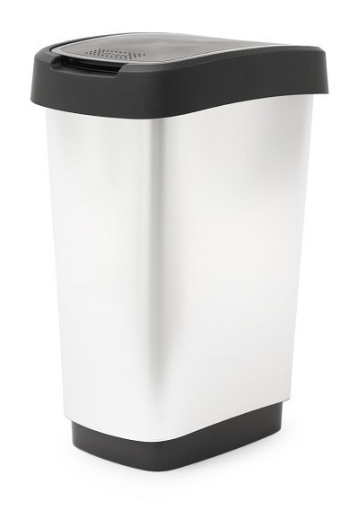 Rotho Twist metalic hulladék tároló 50 L - ezüst (RP)