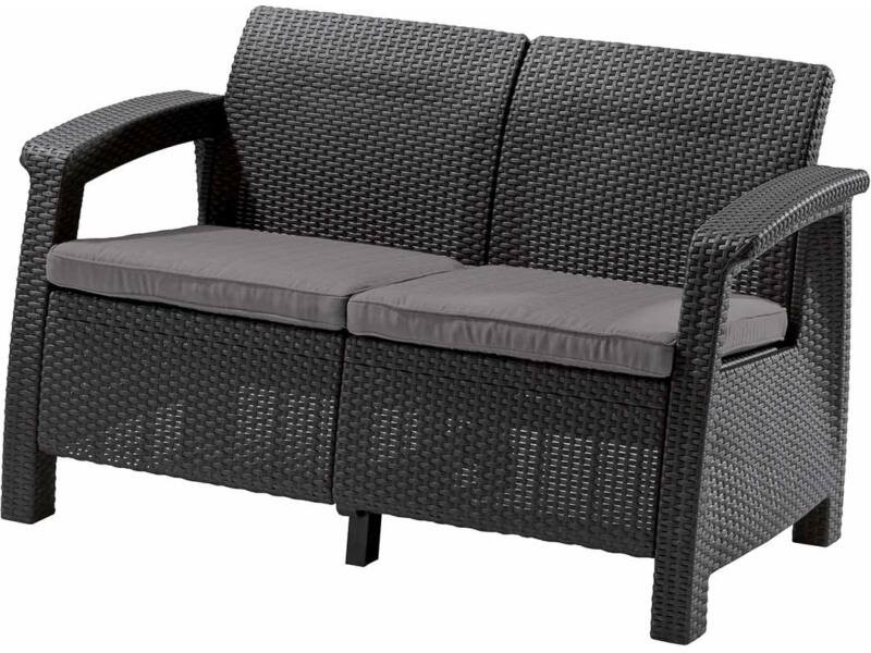 Keter Corfu love seat műrattan kerti kétszemélyes kanapé (RP)