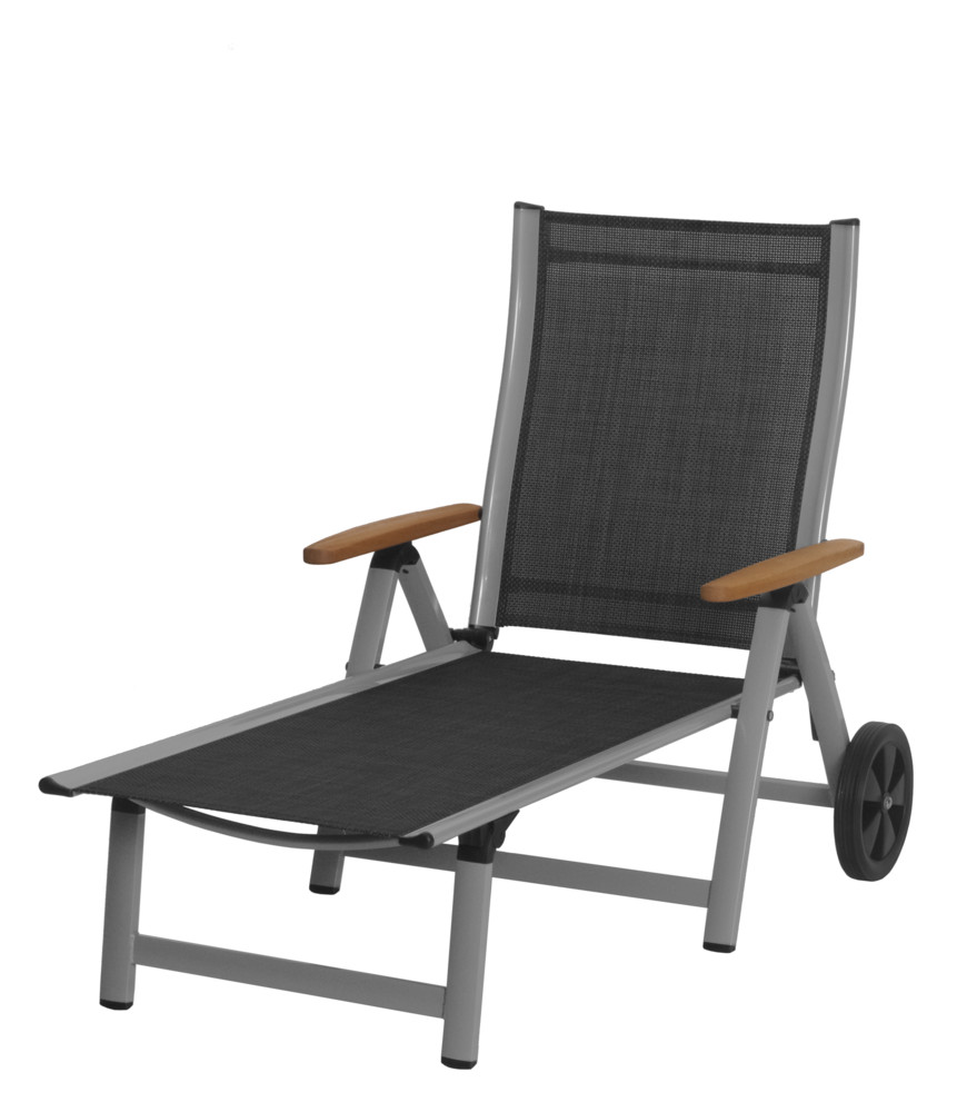 Sun garden Ass comfort állítható, alumínium kerti nyugágy - ezüst/fekete (RP)