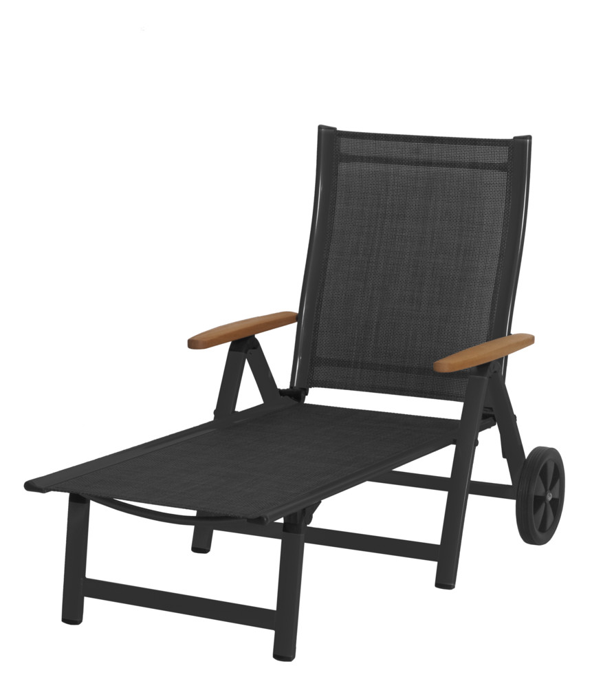 Sun garden Ass comfort állítható, alumínium kerti nyugágy - antracit/fekete (RP)