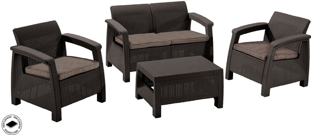 Keter Corfu polyrattan kerti bútor garnitúra - barna (RP)