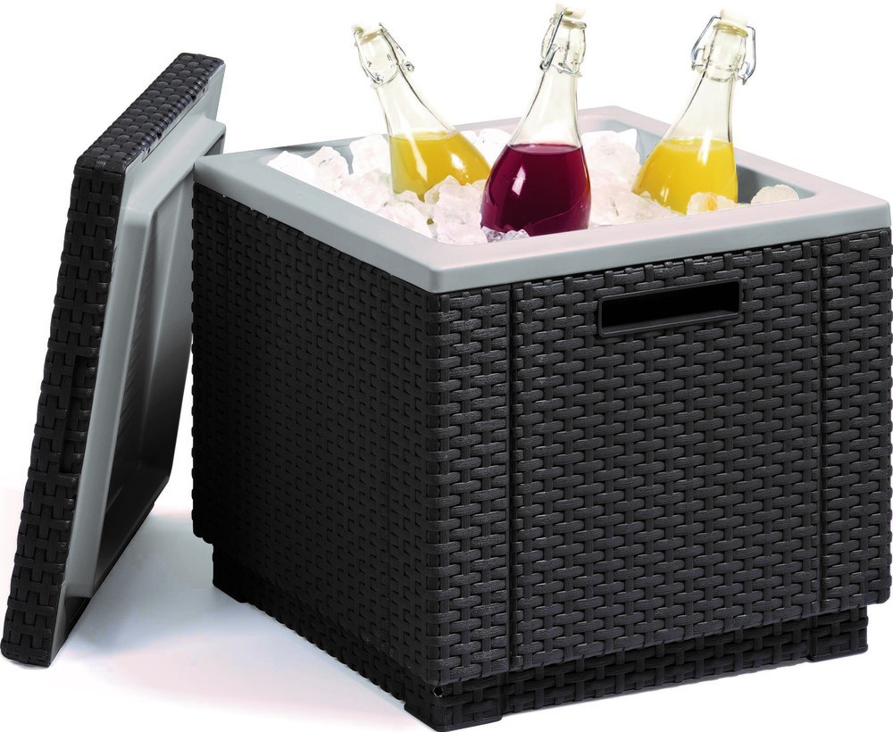 Keter Ice cube hordozható polyrattan hűtőláda - grafit - 40 L (RP)