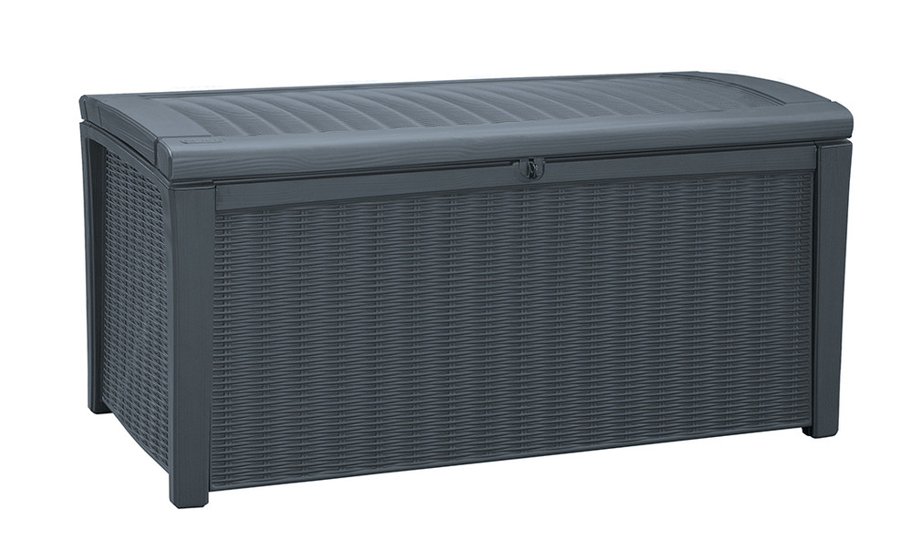 Keter Borneo polyrattan kerti tároló doboz, antracit - 416L (RP)