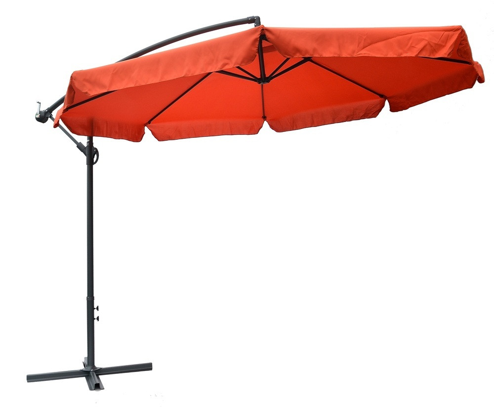 Rojaplast Exclusive függő napernyő hajtókarral, terrakotta - ø 300 cm (RP)
