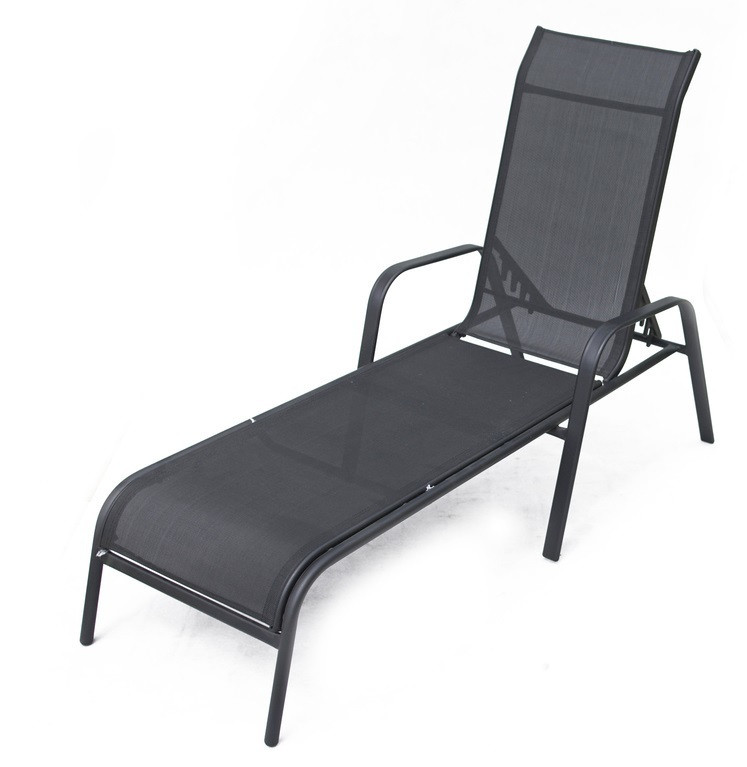 Rojaplast Zwc-52 fémből készült állítható kerti nyugágy, 194 cm - fekete (RP)