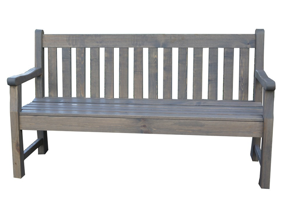 Rojaplast London fenyőfából készült, rusztikus kerti pad, szürke - 150 cm (RP)