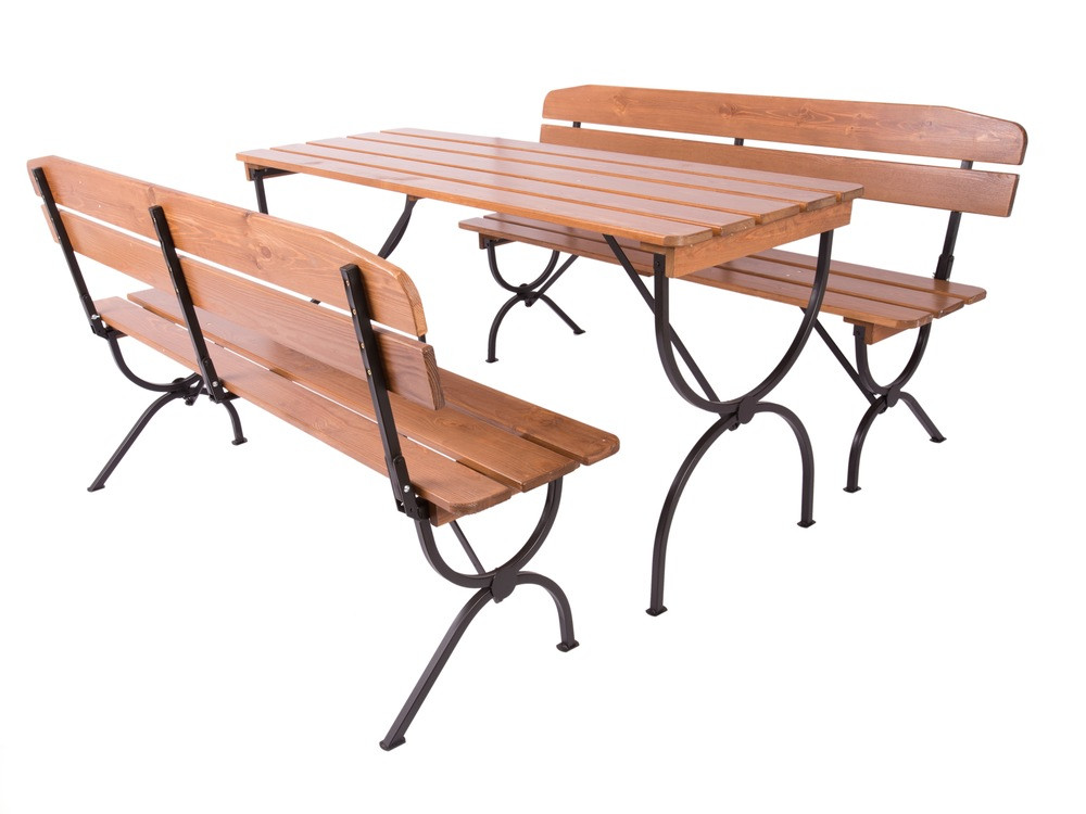 Rojaplast Bravo fenyőfából készült összecsukható kerti bútor garnitúra, 180 cm (RP)