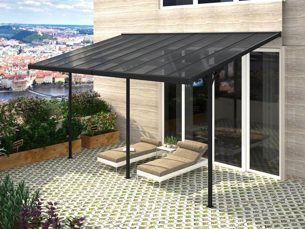 Rojaplast Bruce H alumínium pergola, szürke polikarbonáttal, 557x305cm (RP)