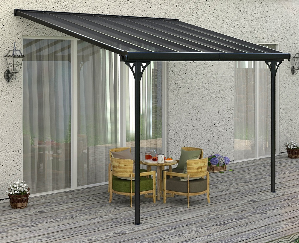 Rojaplast Bruce F alumínium pergola, szürke polikarbonáttal, 436x305cm (RP)