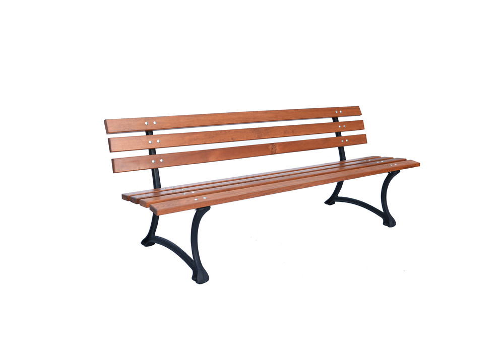 Rojaplast fenyőfából készült, fém szerkezetű, konvencionális kerti pad, 180 cm (RP)