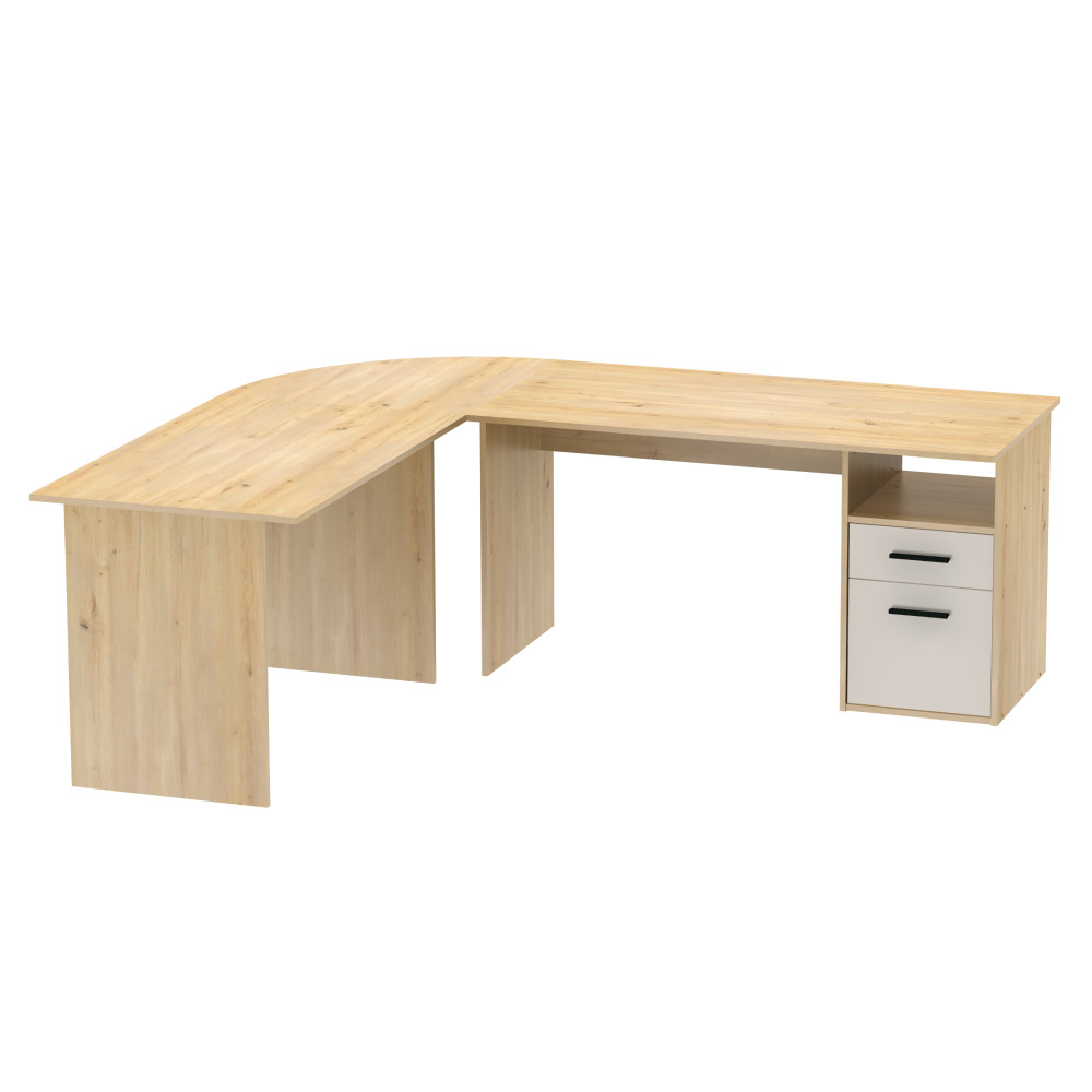 Sarok számítógépasztal, artisan tölgy/kasmír, MAURUS NEW MA11 (RP)