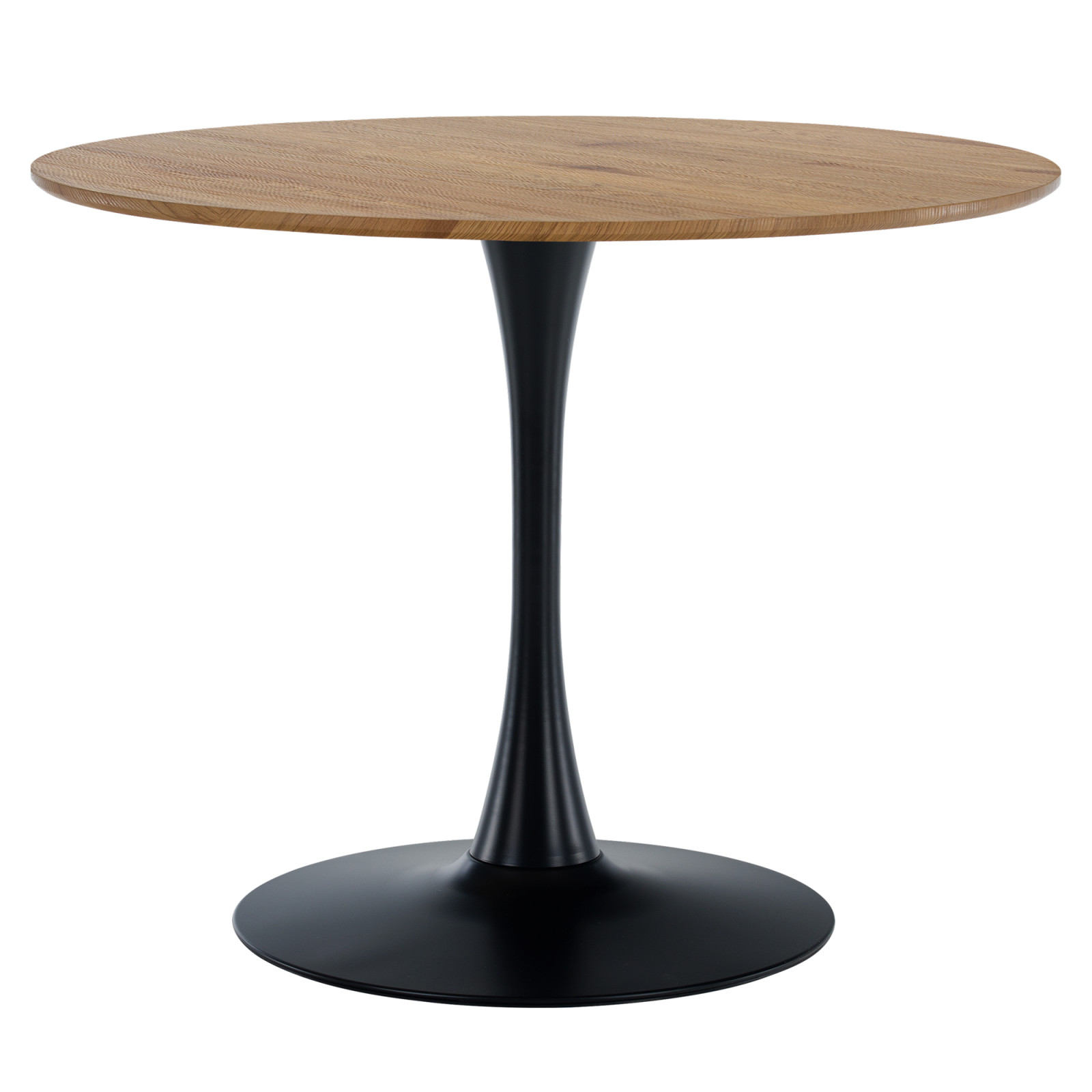 Étkezőasztal, tölgy/fekete, átmérő 110 cm, REVENTON NEW (RP)