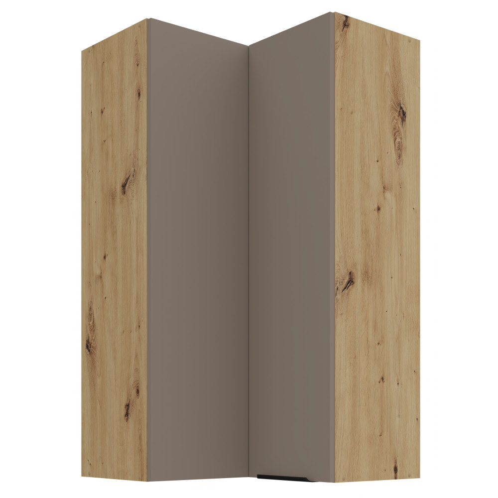 Felső sarokszekrény, sandgrau/artisan tölgy, FRISBO 60x60 GN-108 2F (RP)