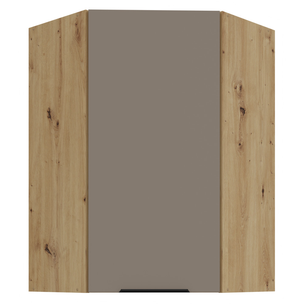 Felső sarokszekrény, sandgrau/artisan tölgy, FRISBO 60x60 GN-90 1F (RP)