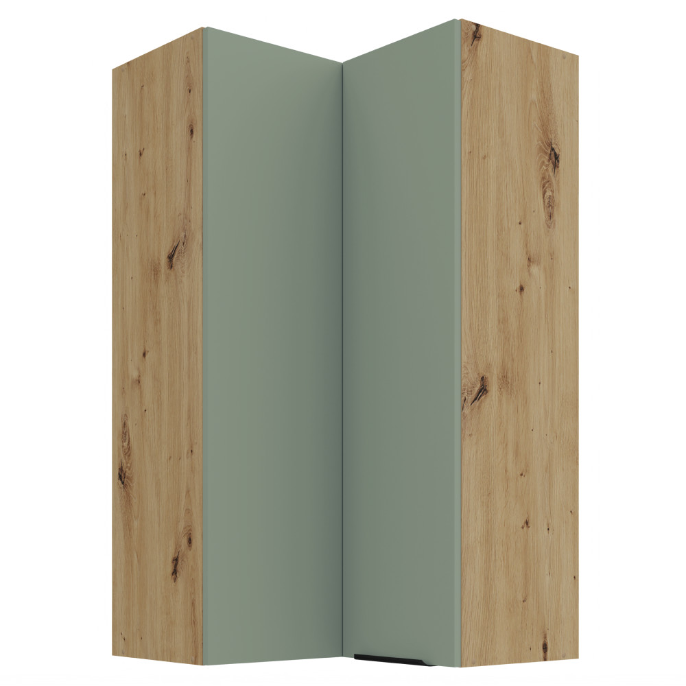 Felső sarokszekrény, aquamarine/artisan tölgy, ARSANY 60x60 GN-108 2F (RP)
