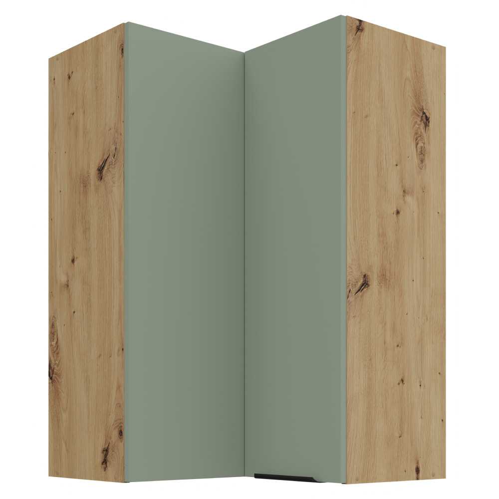 Felső sarokszekrény, aquamarine/artisan tölgy, ARSANY 60x60 GN-90 2F (RP)